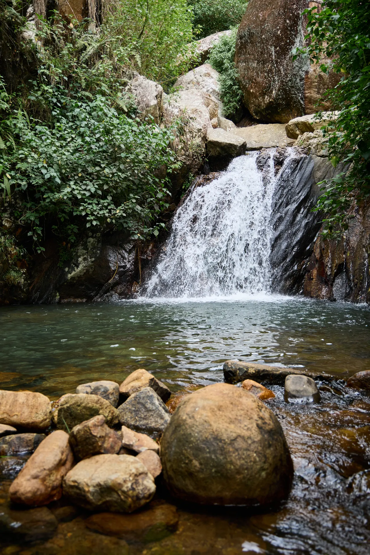 Quiet waterfall pool in Sri Lanka